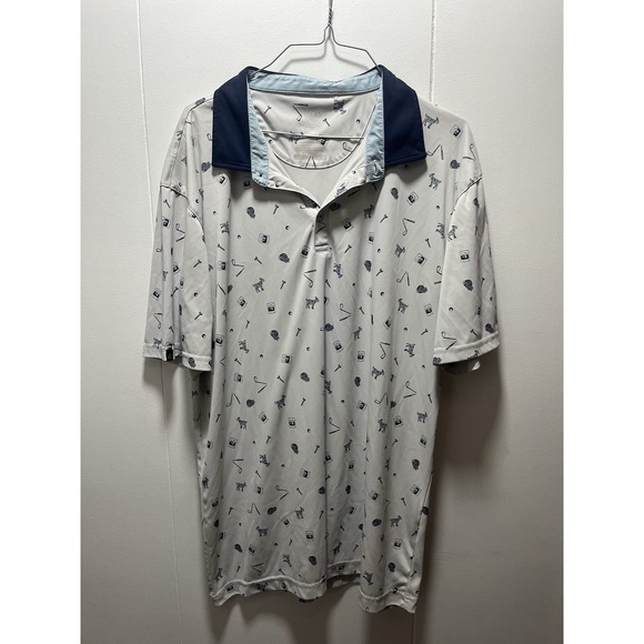 Other - Swannies Shirt Mens Size XL Polo Gray All Over Print Performance Stretch Golf